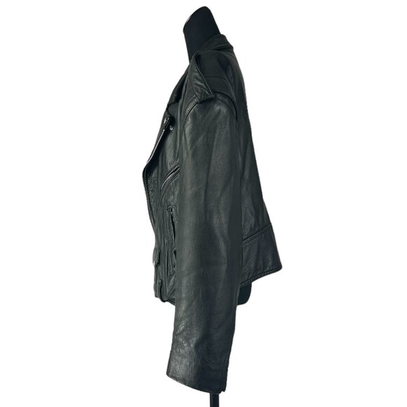 Black Biker Style Leather Jacket (Cosa Nova) - Picture 5 of 7